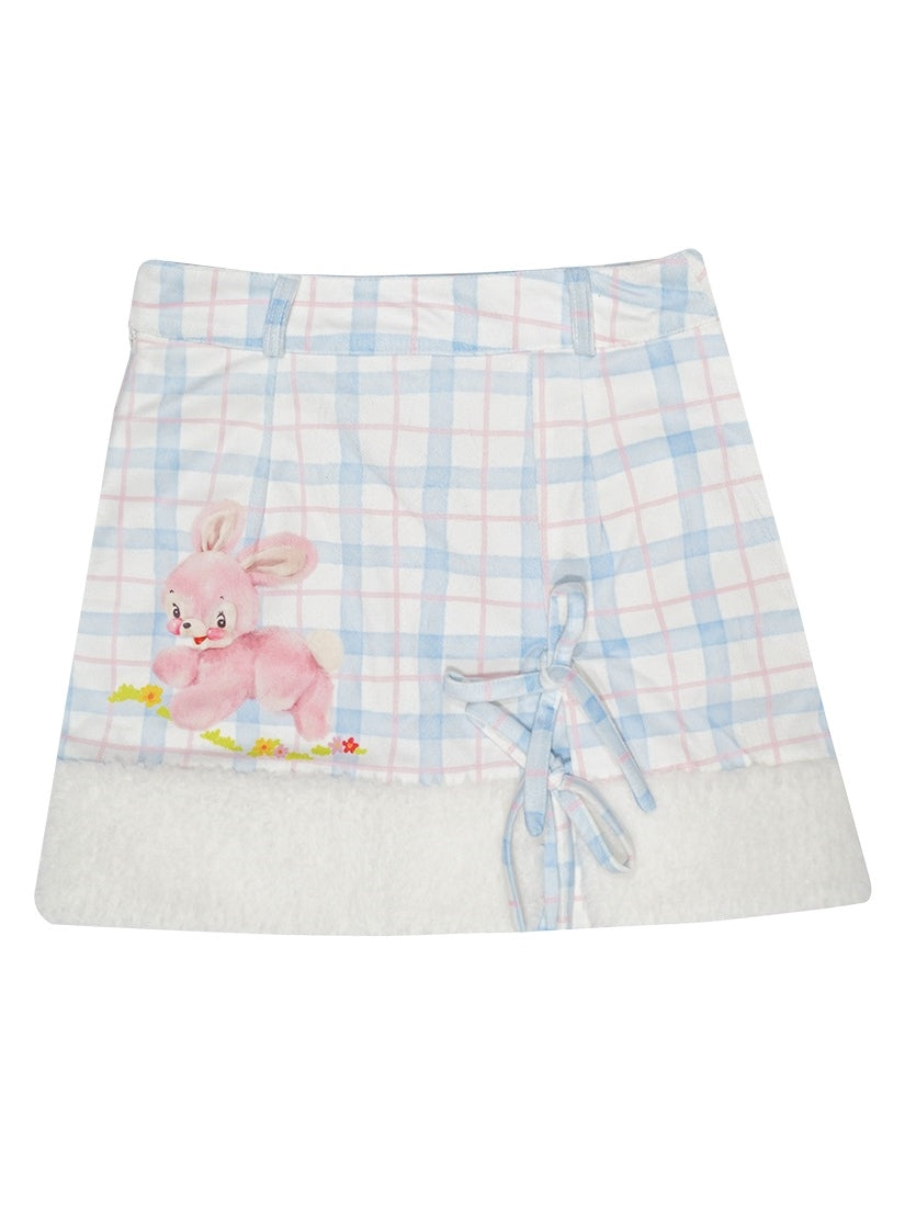 Boa Wool Retro Rabbit Short Skirt