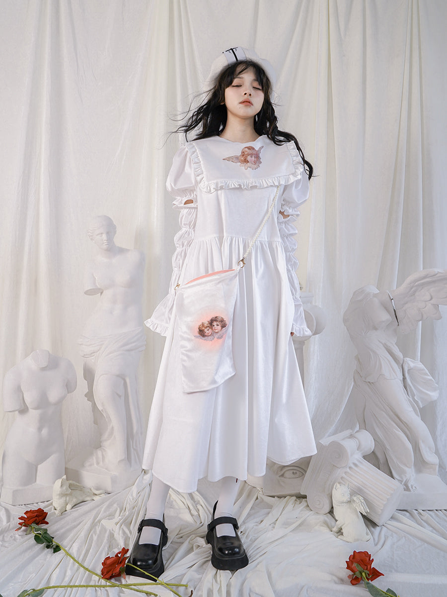 Arm-cover Gothic Frill Retro Flare One-piece