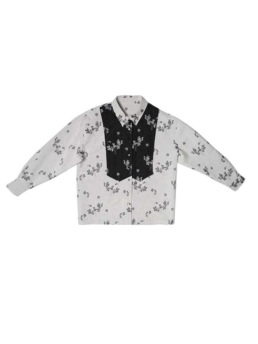 Retro Flower Docking Blouse