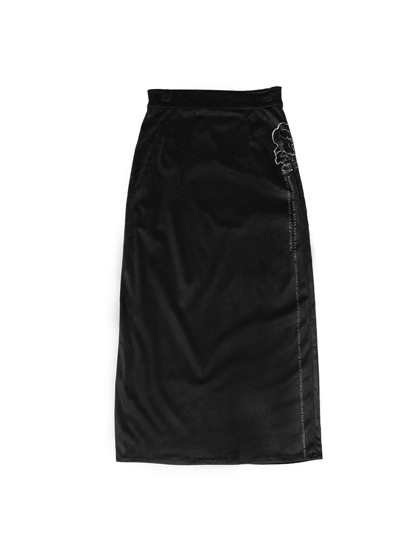 Velvet Cross Gothic Pencil Skirt