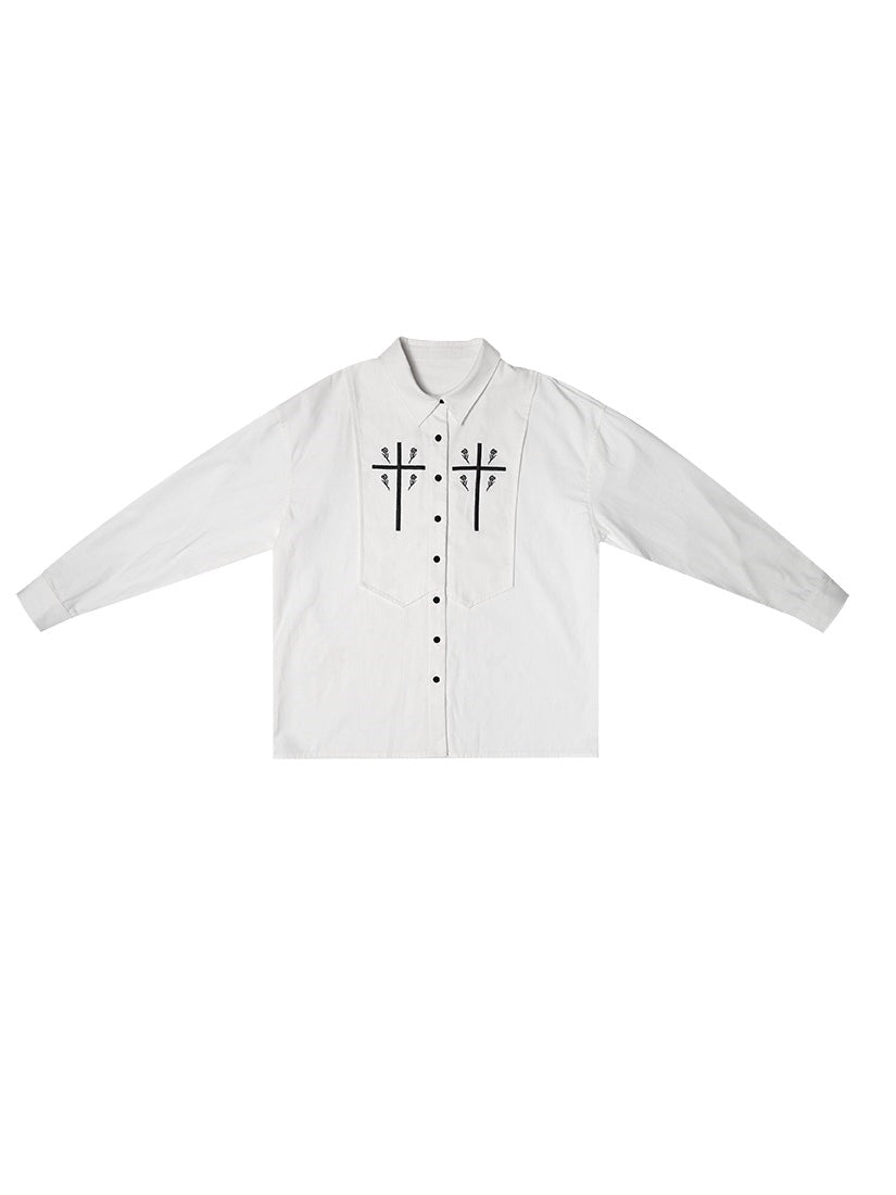 Gothic Cross Rose Over-size Blouse
