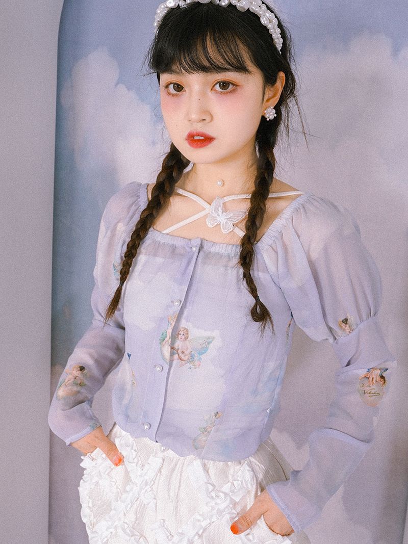 Angel Puff-sleeve Gothic Blouse