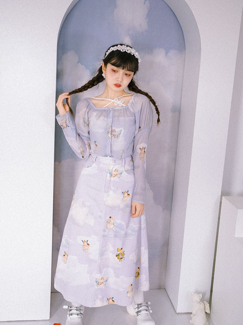 Angel Puff-sleeve Gothic Blouse