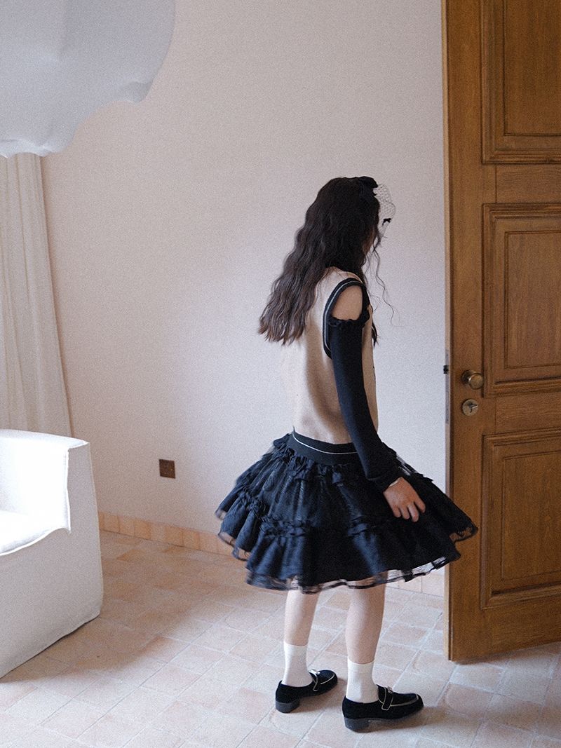 Lace Tiered Sweet Fluffy Skirt