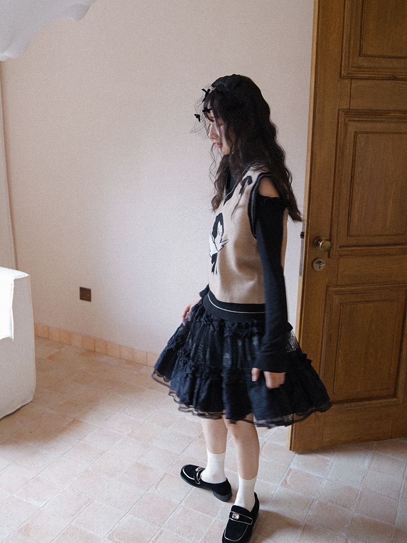 Lace Tiered Sweet Fluffy Skirt