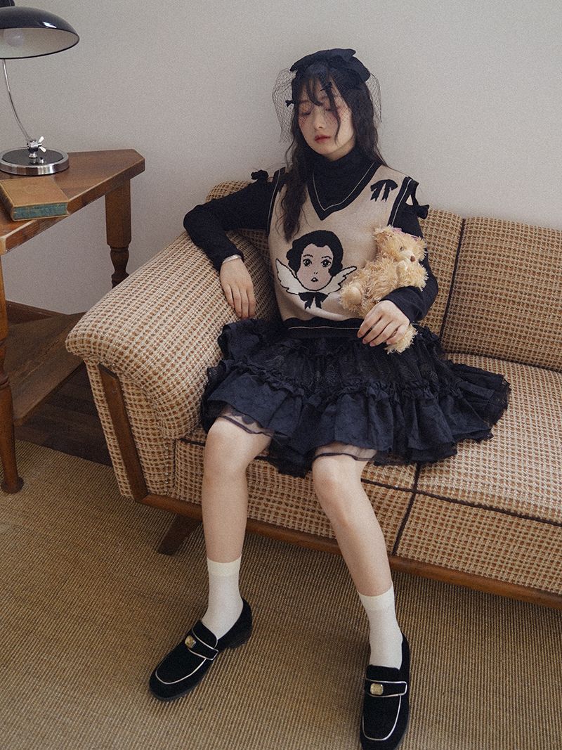 Lace Tiered Sweet Fluffy Skirt