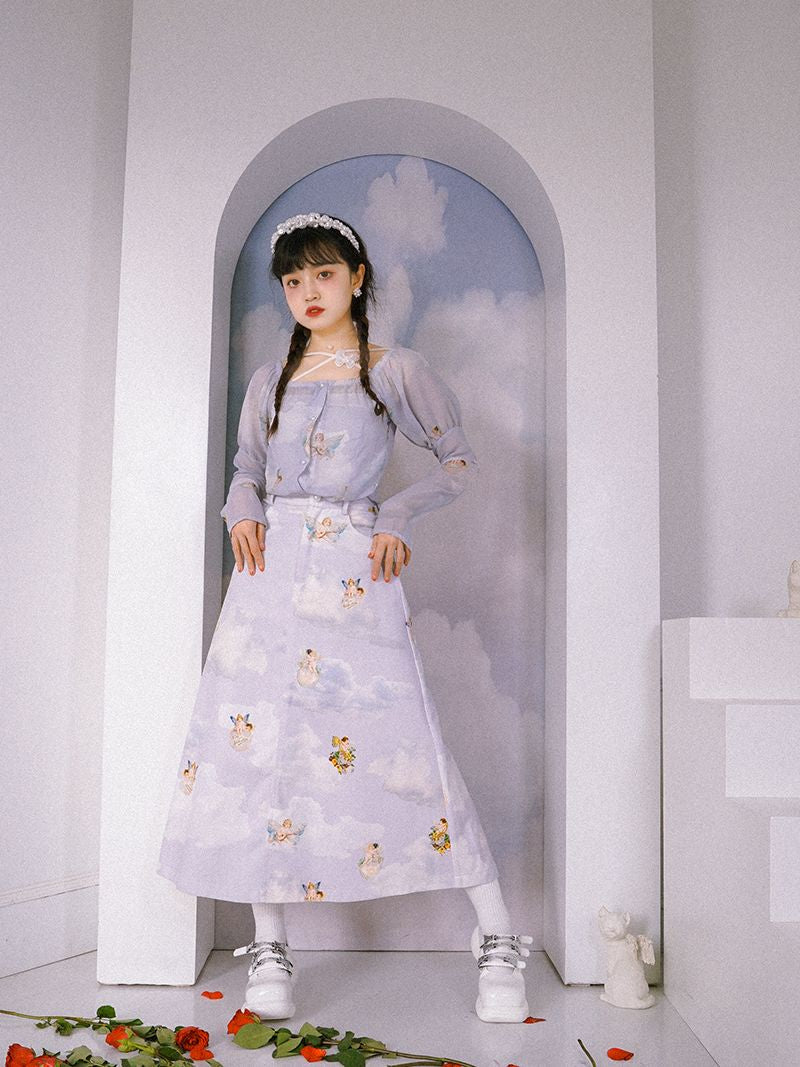 Angel Puff-sleeve Gothic Blouse