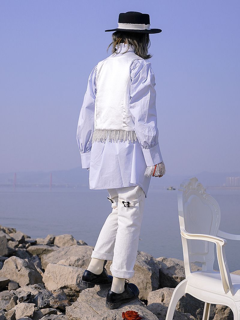 Corduroy Roll-up Belt Pants