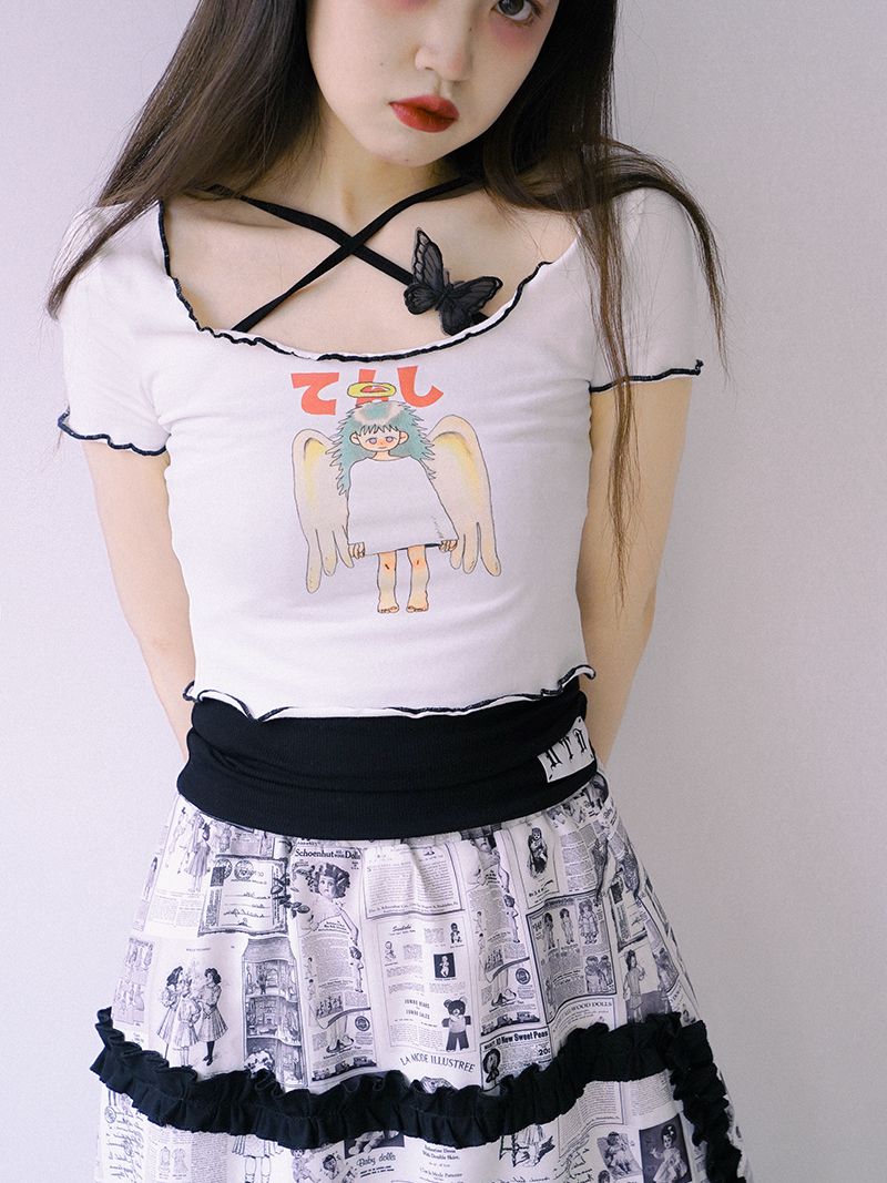 Angel Wave Cross Butterfly Cutsew