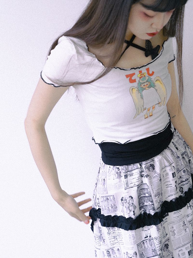 Angel Wave Cross Butterfly Cutsew