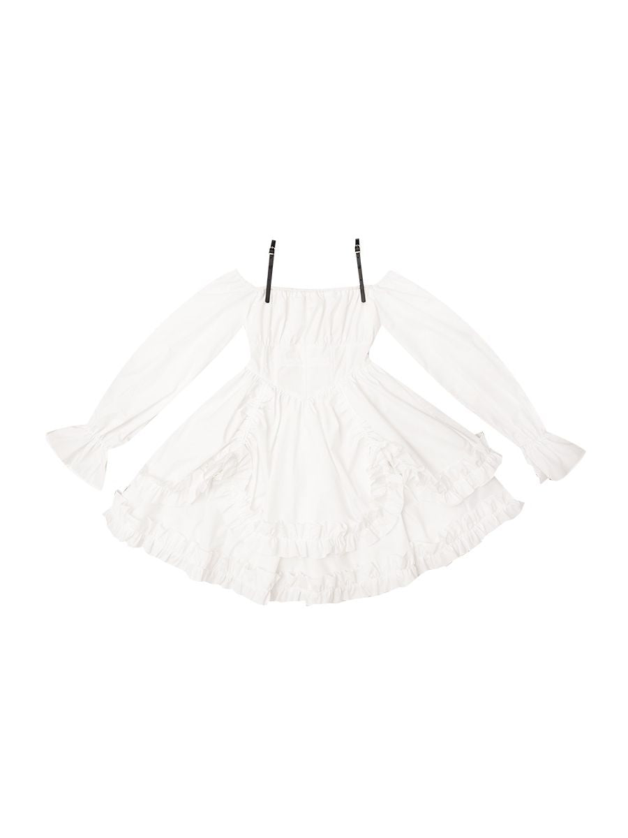 Frill Gothic Girly Fluffy One-piece