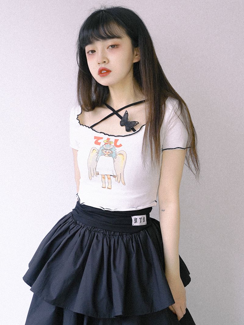 Angel Wave Cross Butterfly Cutsew