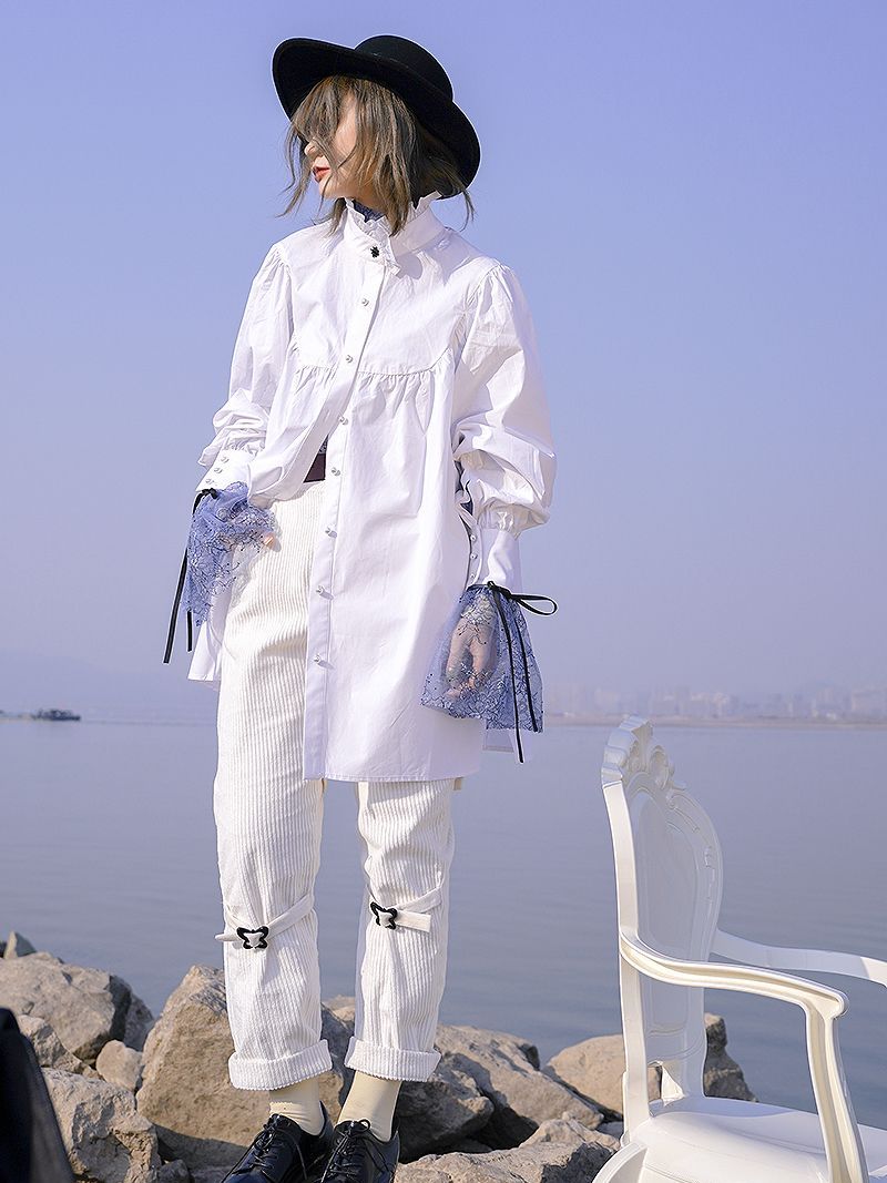 Corduroy Roll-up Belt Pants