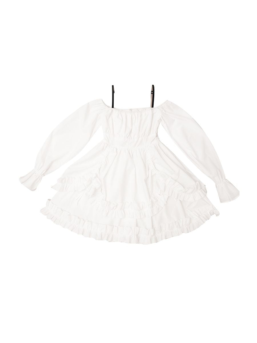 Frill Gothic Girly Fluffy One-piece