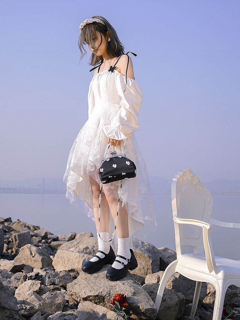 Flower Compact Retro Pearl Shoulder-Bag