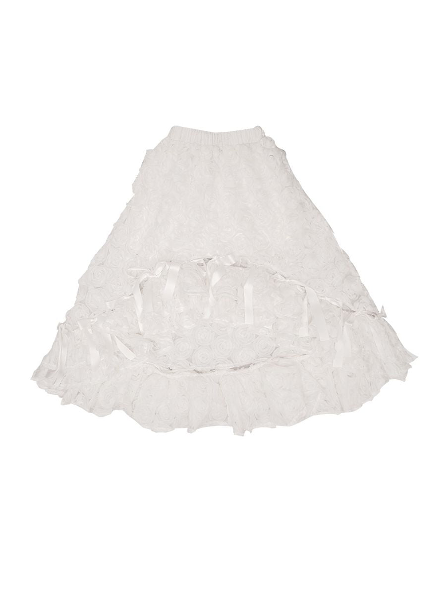 Gothic Bold Lace Rose Fish-tail Long-Skirt