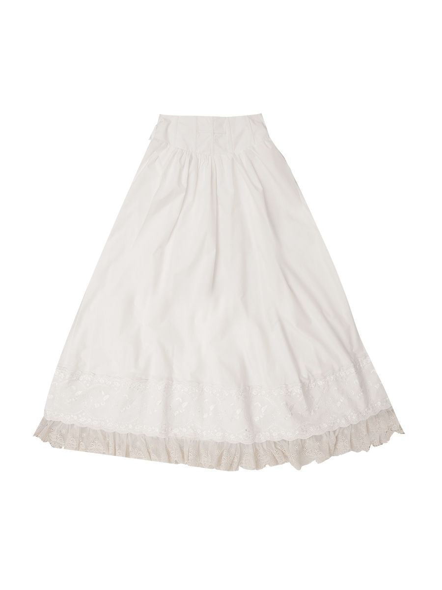 Long Lace Gothic Flare Skirt