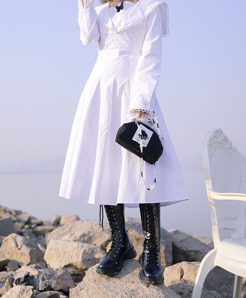 Flower Compact Retro Pearl Shoulder-Bag