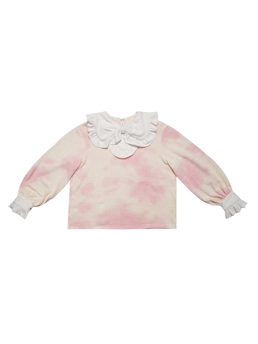 Marble ribbon Frill Sweet Blouse