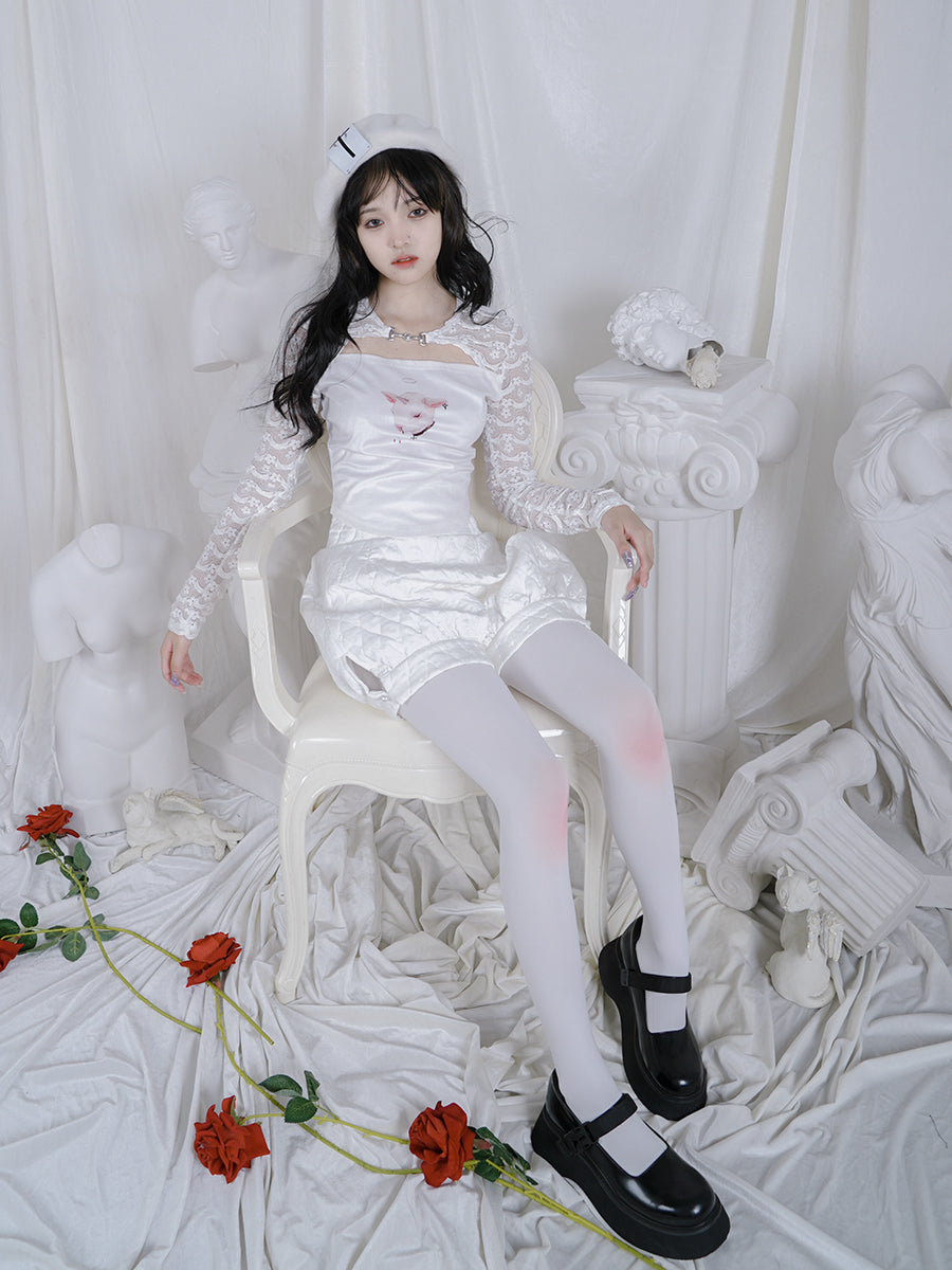 Nichi White Redness Tights