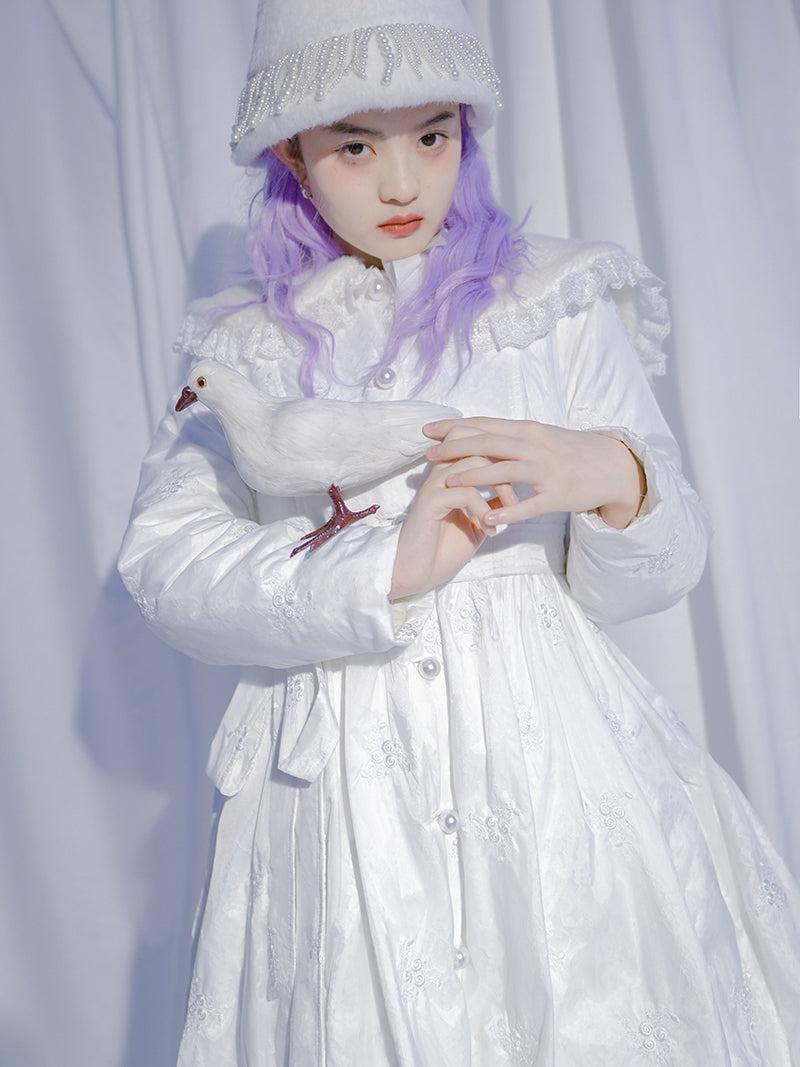 Embroidery Balloon Lace Pearl Princess One-piece