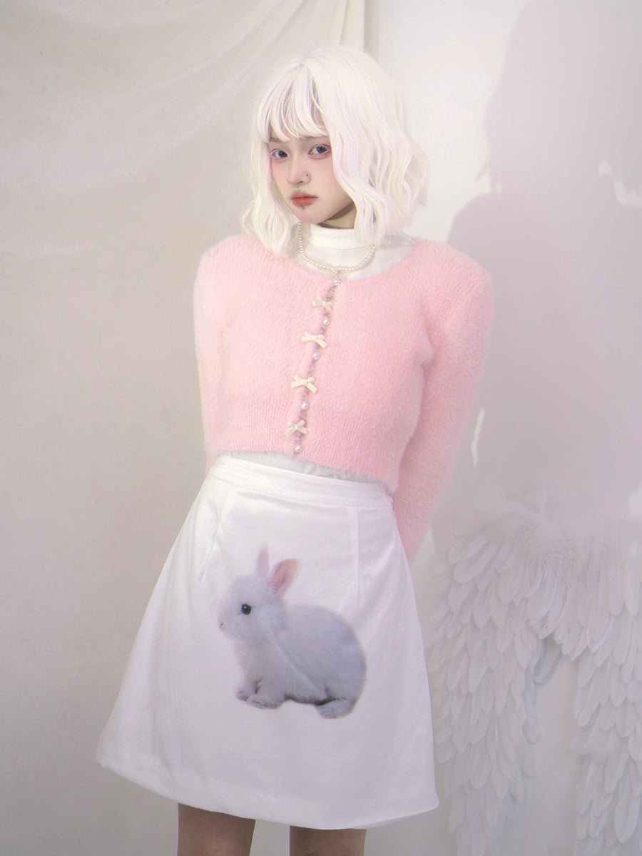 Print Quilted Short Skirt