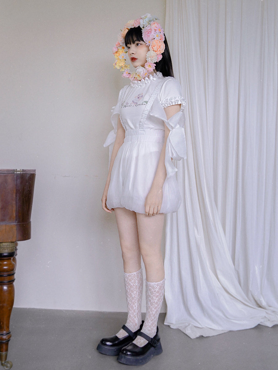 Ciffon Ribbon Sweet Balloon Pants