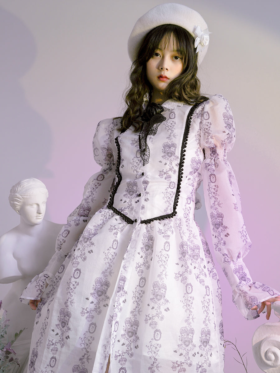 Hoodie Lace Pearl Gothic Sheer One-piece