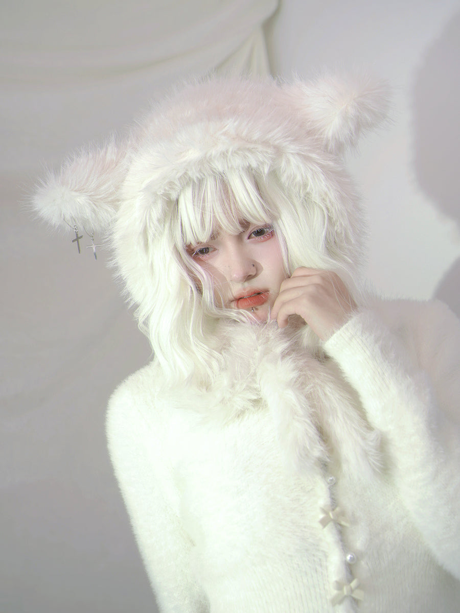 Long-haired Sheep Ear Cross Bow Hat