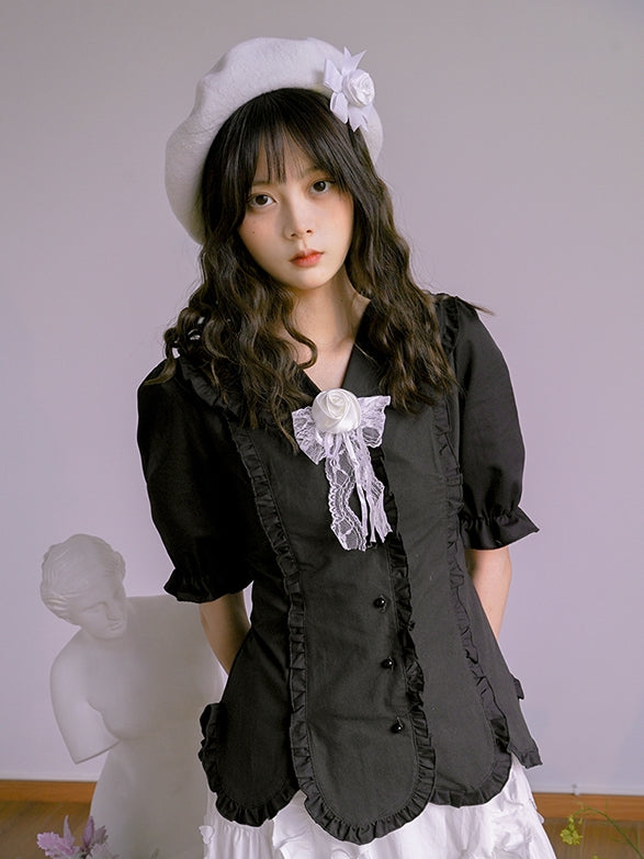 Hat Wool Cute Rose Beret