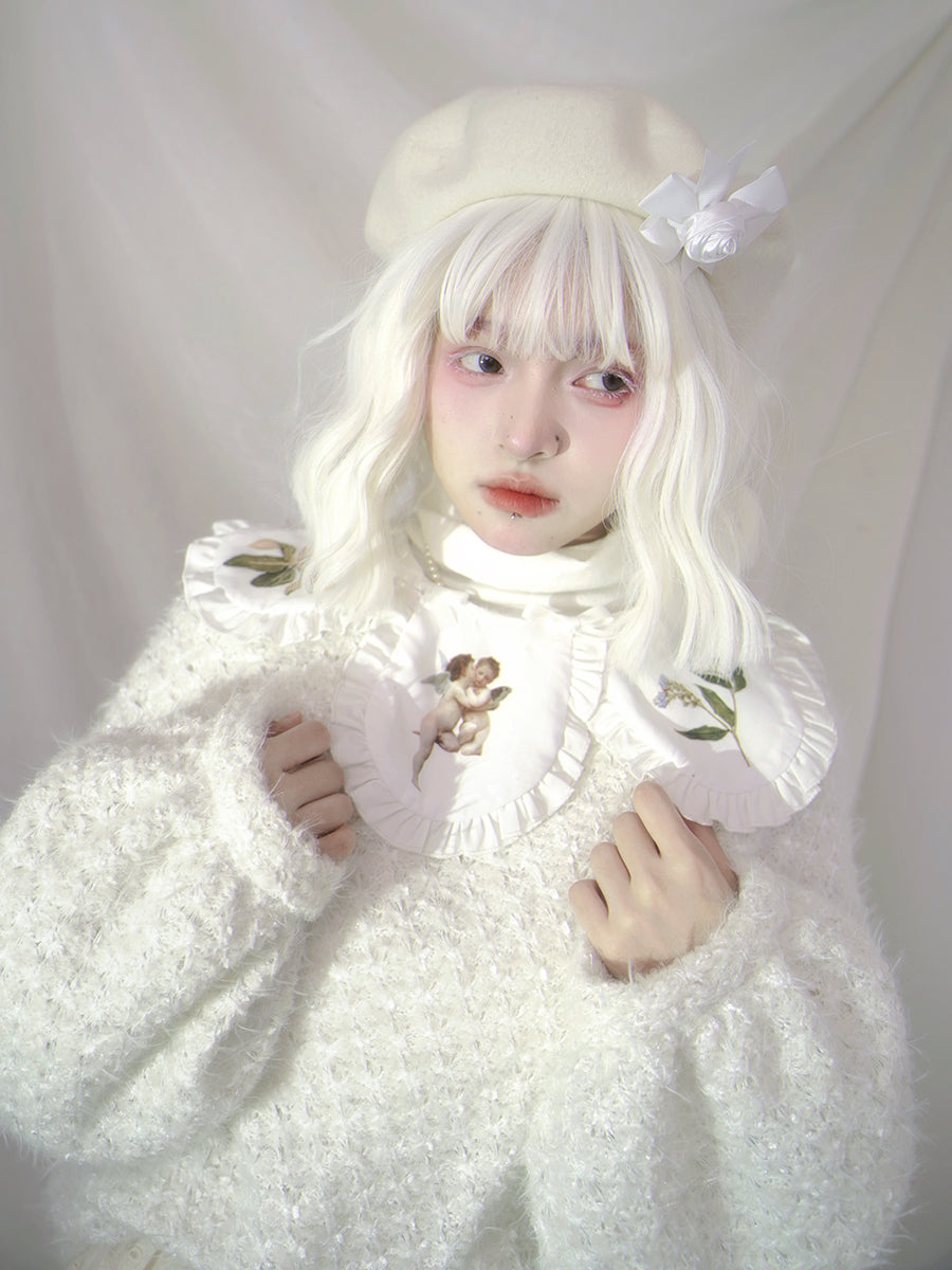 Rudefish Joint Print Puff Sleeve Sweater