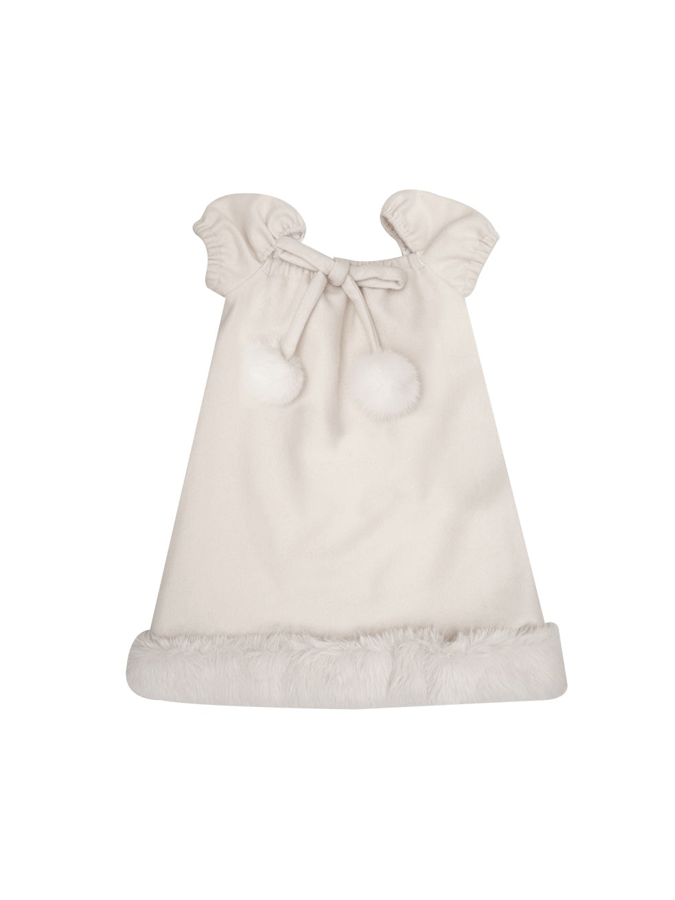 Hair Ball Bow Puff Sleeve Dress