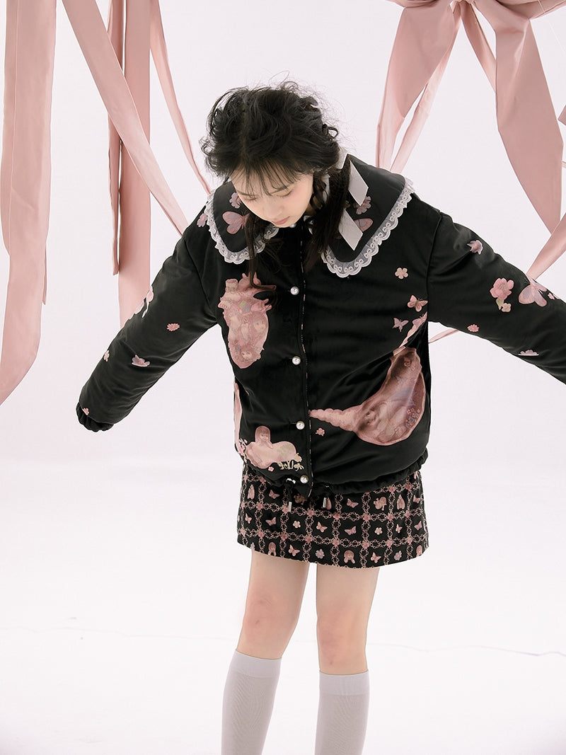 Lace Eerie Velvet Cotton Blouson
