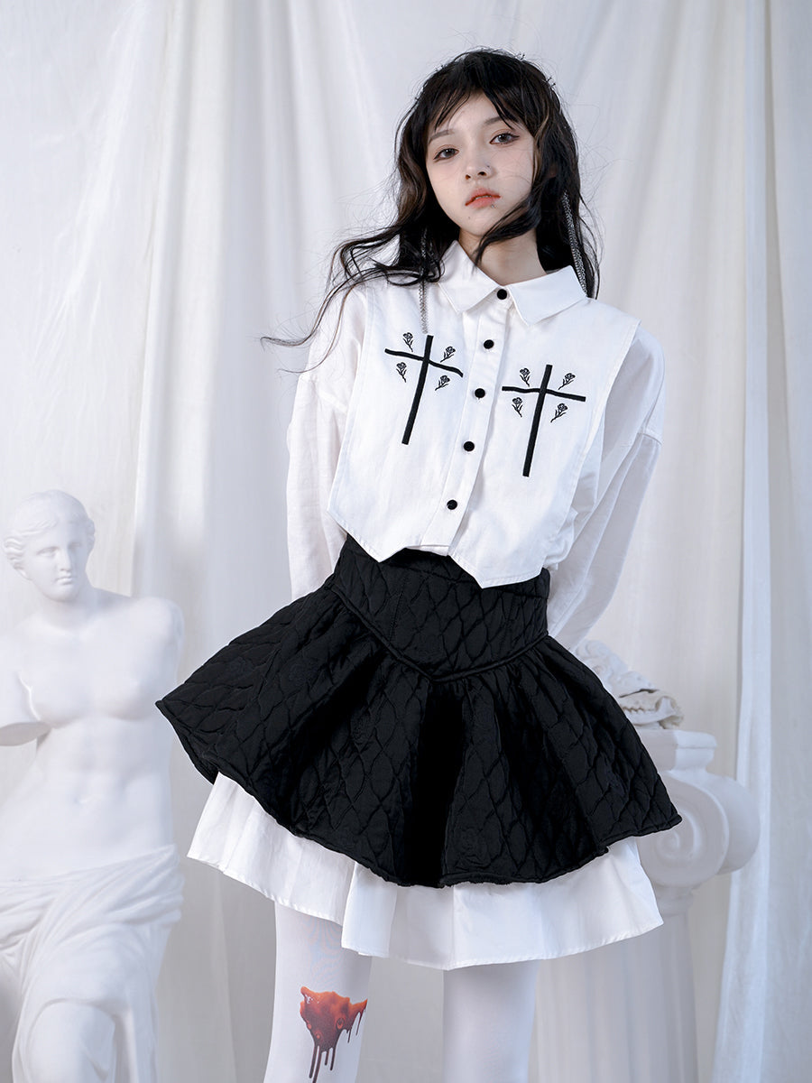 Gothic Cross Rose Over-size Blouse