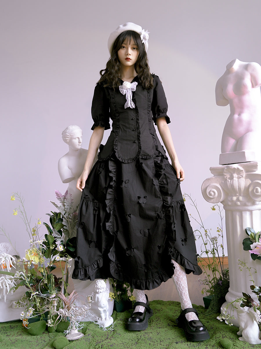 Clipping Butterfly Frill Unique Cute Skirt