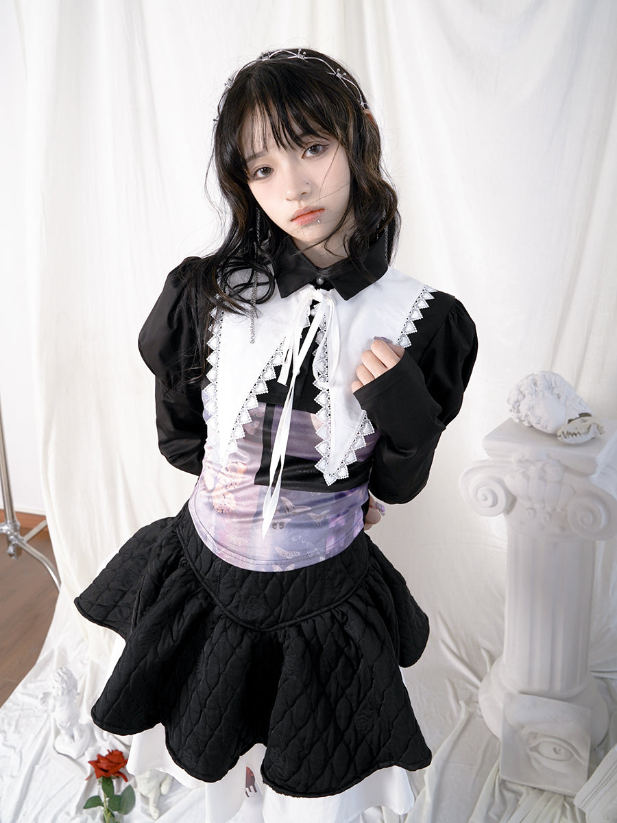 Moon Retro Butterfly Front-cut Cutsew