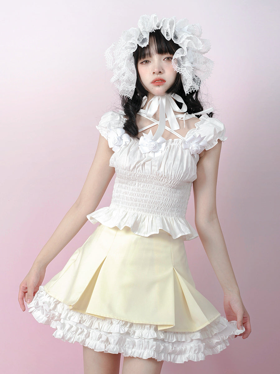 Bandage Elastic Sleeveless Shirt