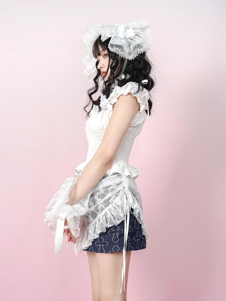 Lace Stitching A Version Short Skirt