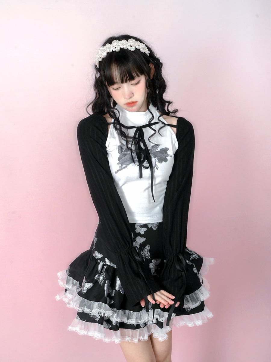 Print Sleeveless T-shirt