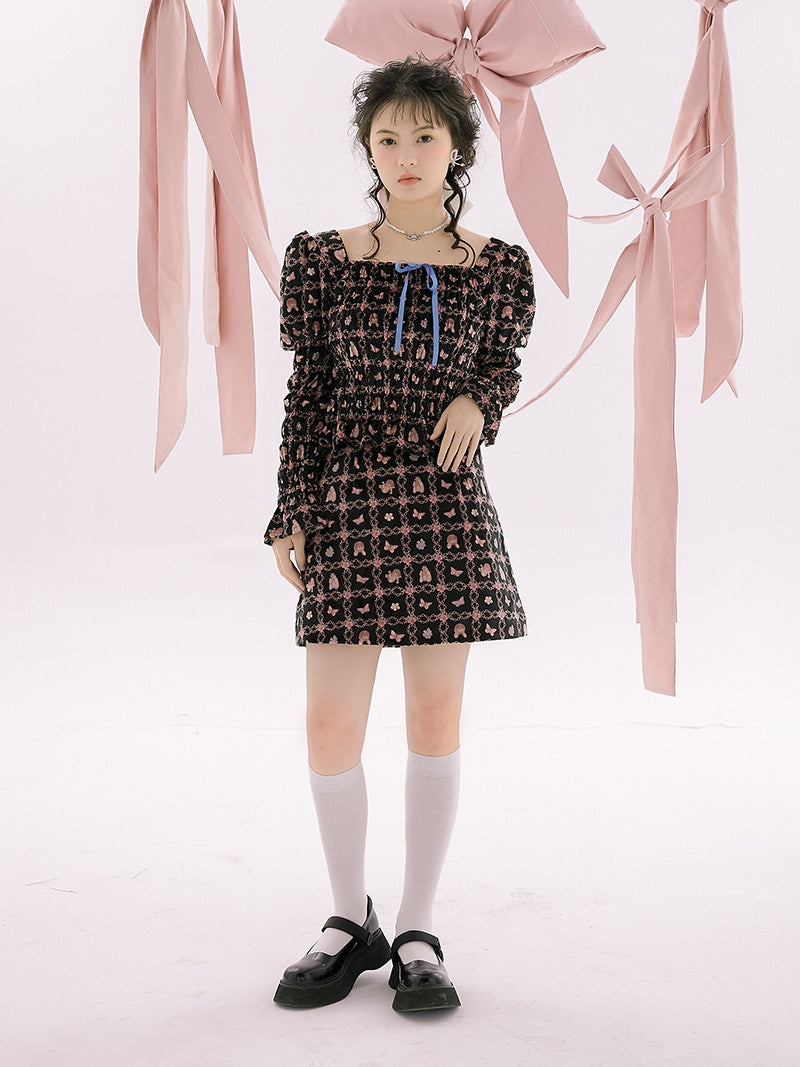 Butterfly Trapezoid Short Skirt