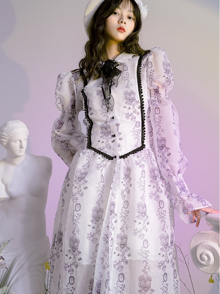 Hoodie Lace Pearl Gothic Sheer One-piece