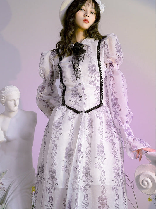 Hoodie Lace Pearl Gothic Sheer One-piece