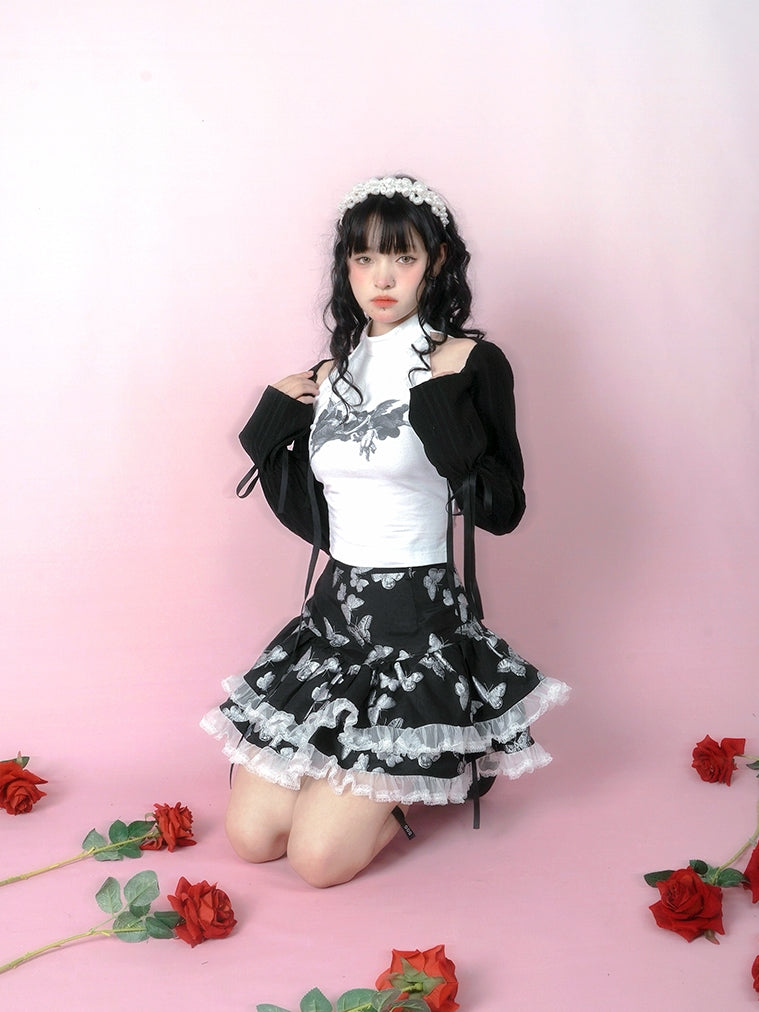 Print Sleeveless T-shirt