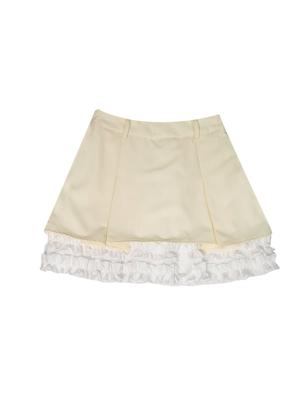 Pleated Lace Contrast Color Skirt