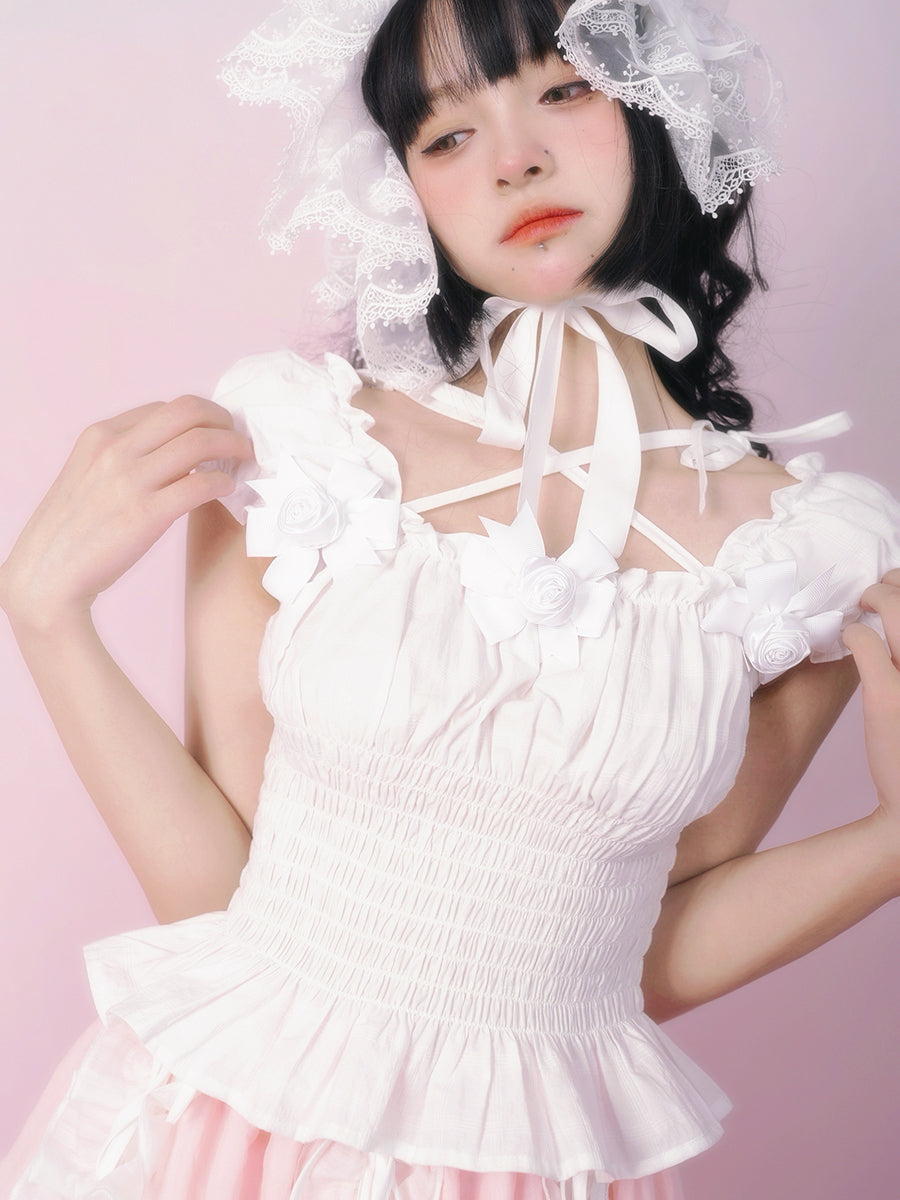 Bandage Elastic Sleeveless Shirt