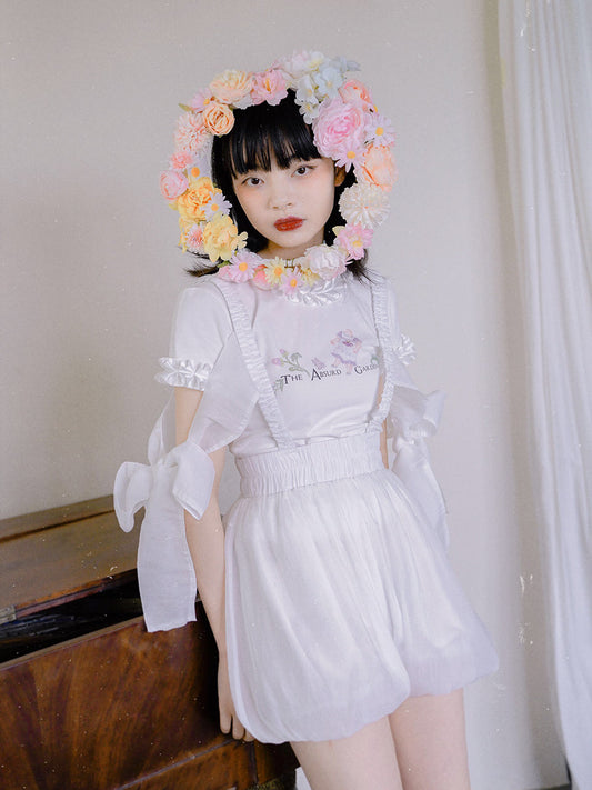 Ciffon Ribbon Sweet Balloon Pants