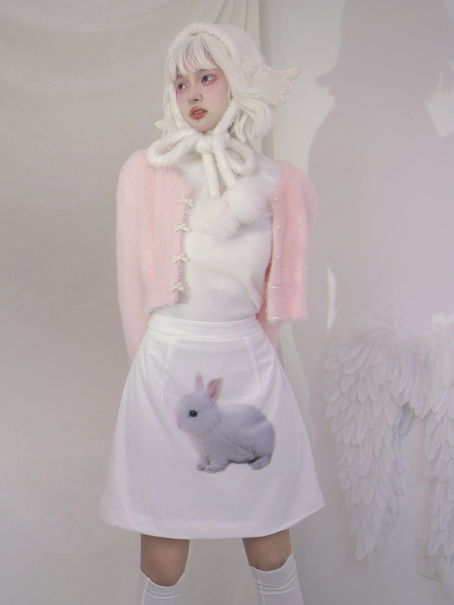 Print Quilted Short Skirt