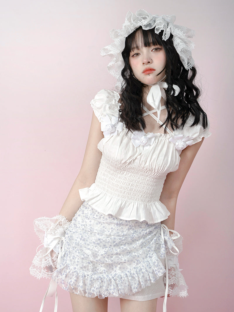 Bandage Elastic Sleeveless Shirt