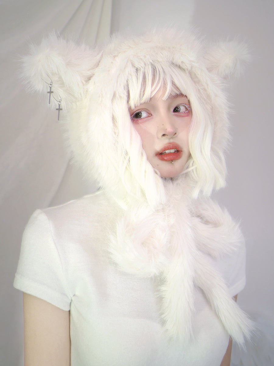 Long-haired Sheep Ear Cross Bow Hat