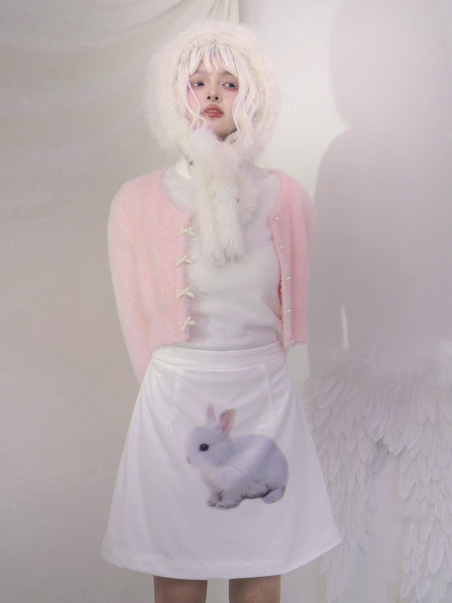 Print Quilted Short Skirt